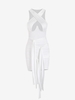 Criss Cross Monowire Cut Out Bodycon Dress S White