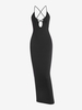 Criss Cross Open Back Cami Slinky Dress L Black