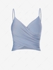 Criss Cross Ruched Cropped Cami Top S Blue