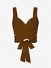 Criss Cross Tie Back Multiway Cropped Tank Top S Coffee