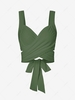 Criss Cross Tie Back Multiway Cropped Tank Top S Green