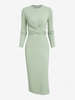 Criss Cross Tie Back Slit Midi Dress S Light green