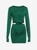 Criss Cross Twisted Slit Cuff Mini Skirt Set M Green