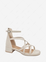 Crisscross Strap Chunky Heel Sandals