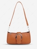Croc Print Shoulder Baguette Bag