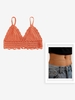 Crochet Bralette Top With Geometric Belly Chain Silver