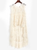 Crochet High Low Cover Up Top Light yellow