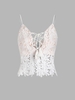 Crochet Insert Lace Up Camisole S White