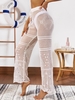 Crochet Knit Drawstring Cover Up Pants S White