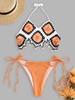 Crochet Mesh Panel Shells Cover Up Top with Side Tie Ribbed Swim Bottom