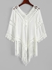 Crochet Panel Tassels Cover Up Top White