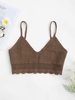 Crochet Scalloped Cami Beach Top Deep coffee