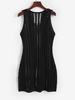 Crochet Slit Beach Dress L Black