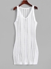Crochet Slit Beach Dress L White
