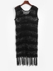 Crochet Tassels Cover Up Dress Black