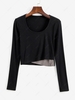 Cropped Crossover Front Baby Tee S Black