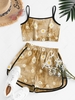 Cropped Daisy Print Tie Dye Two Piece Set S Deep yellow