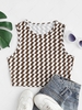 Cropped Geometric Rhombus Tank Top M Coffee