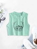 Cropped Mountain Leaves Floral Graphic Tank Top Xl Light green