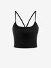 Cropped Solid Ribbed Cami Top S Black