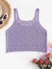 Cropped Straps Pointelle Knit Tank Top Purple mimosa