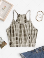 Cropped Tie Dye Cami Top M Coffee