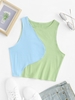 Cropped Two Tone Baby Tank Top L Green