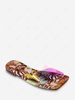 Cross Iridescent Strap Butterfly Print Sole Slides