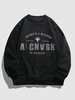 Cross Letter Print Pullover Sweatshirt 2xl Black