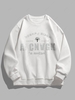 Cross Letter Print Pullover Sweatshirt 2xl White