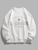 Cross Letter Print Pullover Sweatshirt M White