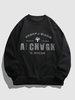 Cross Letter Print Pullover Sweatshirt Xl Black