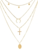 Cross Shape Coin Decoration Multilayered Necklace
