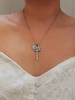 Cross Smile Face Pendant Zircon Embellish Necklace