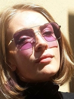 Crossbar Square Metal Sunglasses