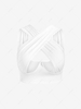 Crossover Cutout Underwire Crop Top L White