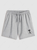 Crown and Alphabet A Pattern Drawstring Shorts M Light gray