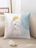 Crown Lady Pattern Plush Pillowcase