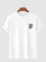 Crown Letter Graphic Casual T-shirt Xl White