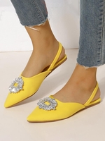 Crystal Embellished Slingback Flats