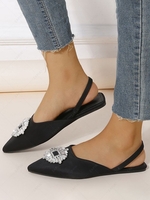 Crystal Embellished Slingback Flats