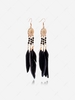 Crystal Feather Dreamcatcher Drop Earrings