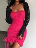 Cut Out Sleeve Ribbed Shrug Cardigan L Black