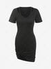 Cut Out Twisted Mini Bodycon Dress M Black