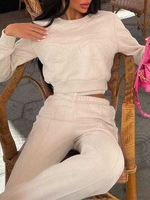 Cut Out Waist Pintuck Corset-style Jogger Pants Set S Light coffee