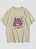 Cute Cartoon Animal Graphic Short Sleeve T-shirt Xl Light green