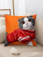Cute Cat Pattern Plush Pillowcase