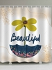 Cute Flower Pattern Waterproof Shower Curtain