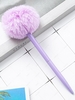 Cute Fluffy Plush Ball Decor Ballpoint Pen