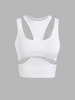 Cutout Layered Racer Crop Top M White